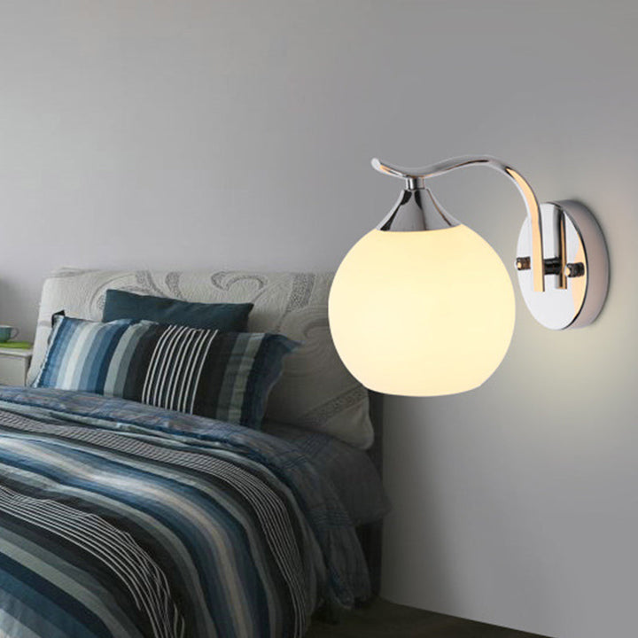 Skørter | Satin Opal Glass Dome Wall Lamp Simple Style Hallway Wall Mount Light