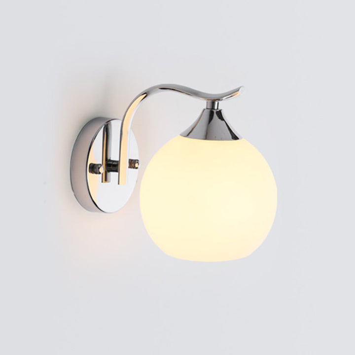 Skørter | Satin Opal Glass Dome Wall Lamp Simple Style Hallway Wall Mount Light