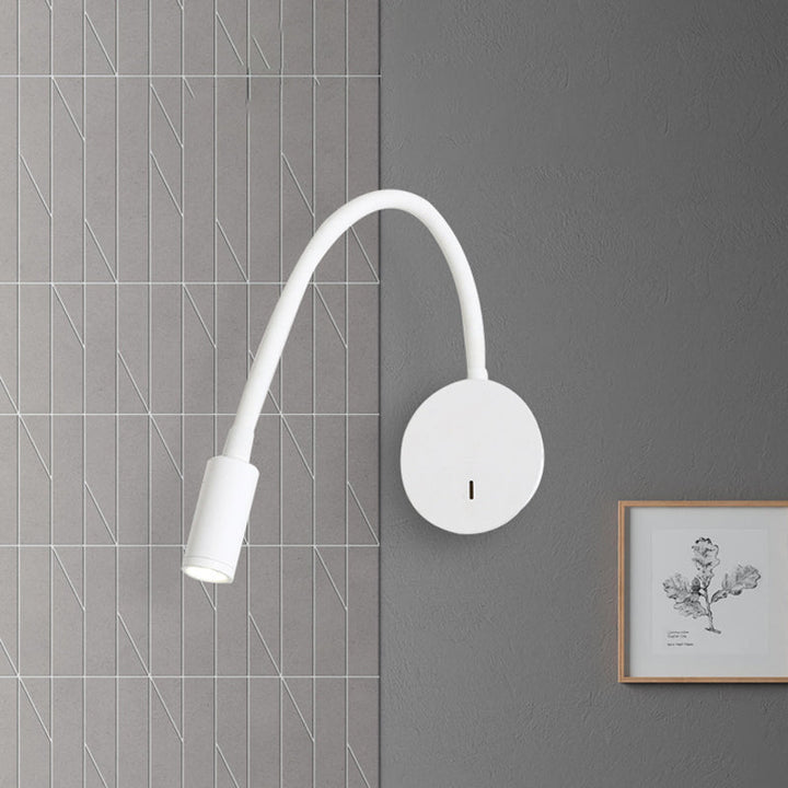 Skørter | Adjustable Cylinder Reading Wall Light Contemporary Silicone and Metal LED Black/White Wall Lamp