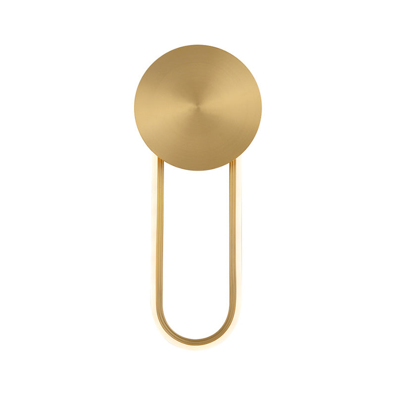 Lisslune | Simple elliptical wall light metal bedside LED wall lamp fitting in brass
