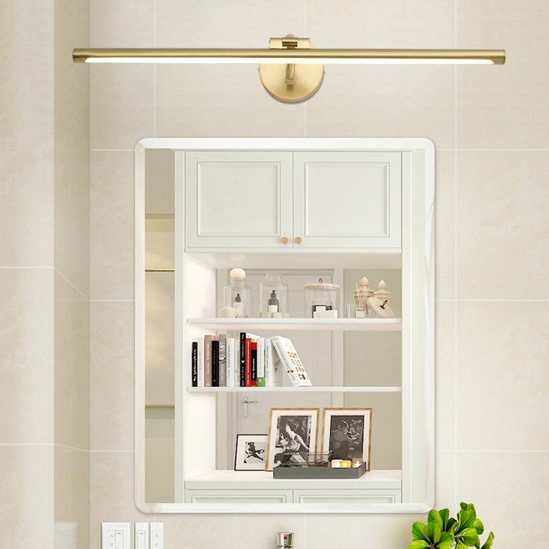 Lisslune | Linear Bathroom LED Wall Lamp Acrylic Simplicity Wall Mount Lighting in Brass