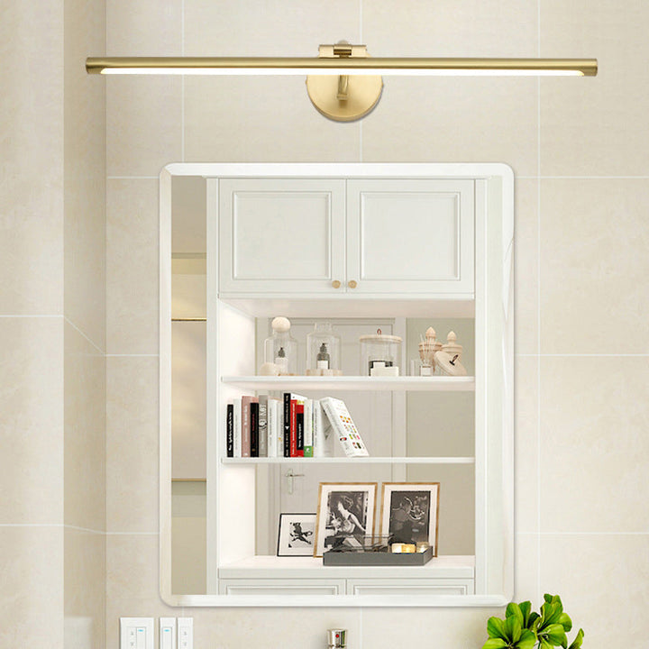 Lisslune | Linear Bathroom LED Wall Lamp Acrylic Simplicity Wall Mount Lighting in Brass