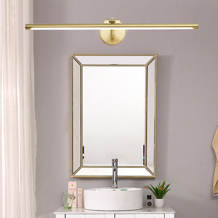 Lisslune | Linear Bathroom LED Wall Lamp Acrylic Simplicity Wall Mount Lighting in Brass