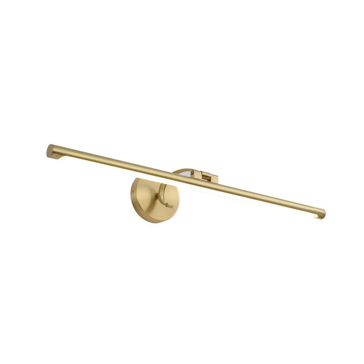 Lisslune | Linear Bathroom LED Wall Lamp Acrylic Simplicity Wall Mount Lighting in Brass