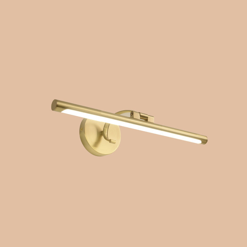 Lisslune | Linear Bathroom LED Wall Lamp Acrylic Simplicity Wall Mount Lighting in Brass