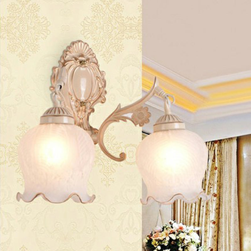 Lisslune | Frosted Glass Shaded Wall Lamp Country Style Hallway Wall Light Lighting Fixture