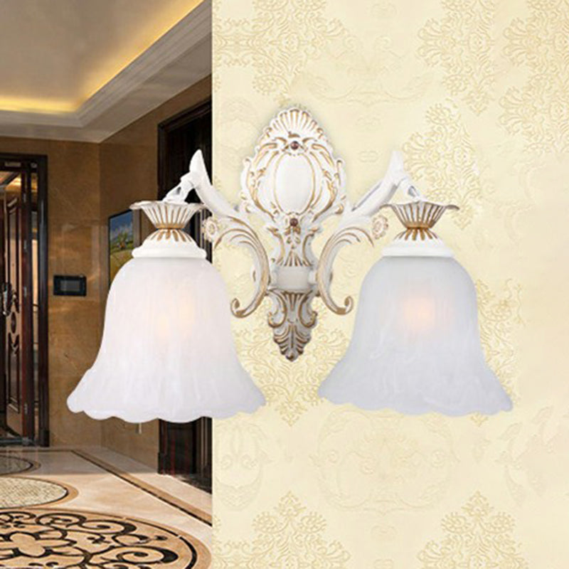 Lisslune | Frosted Glass Shaded Wall Lamp Country Style Hallway Wall Light Lighting Fixture