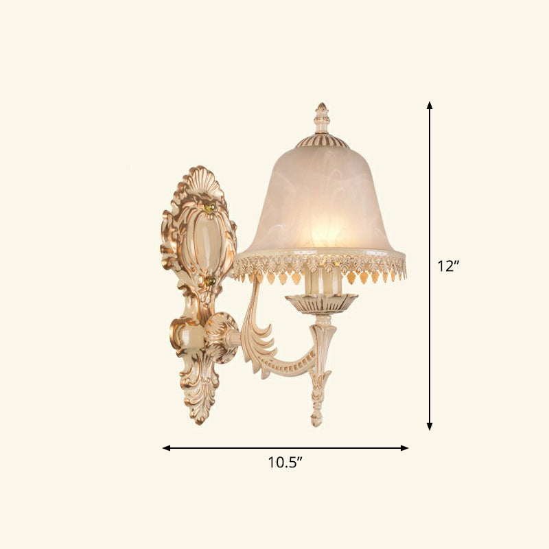Lisslune | Frosted Glass Shaded Wall Lamp Country Style Hallway Wall Light Lighting Fixture