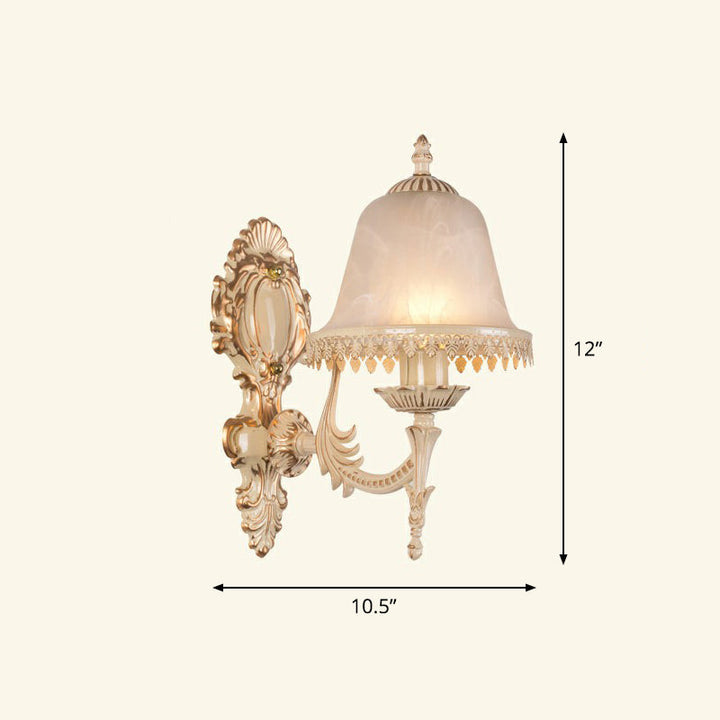 Lisslune | Frosted Glass Shaded Wall Lamp Country Style Hallway Wall Light Lighting Fixture