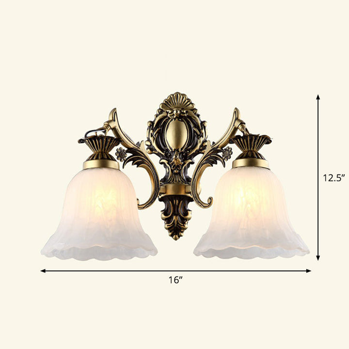 Lisslune | Frosted Glass Shaded Wall Lamp Country Style Hallway Wall Light Lighting Fixture