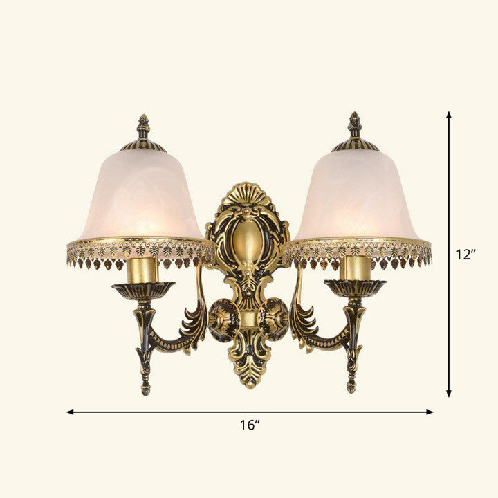 Lisslune | Frosted Glass Shaded Wall Lamp Country Style Hallway Wall Light Lighting Fixture