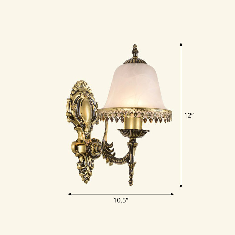 Lisslune | Frosted Glass Shaded Wall Lamp Country Style Hallway Wall Light Lighting Fixture