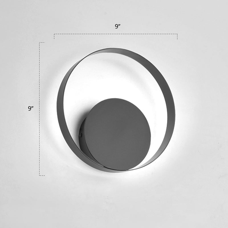 Lisslune | Nordic Geometric LED Wall Lamp Metal Nightstand Wall Mount Light in Gray