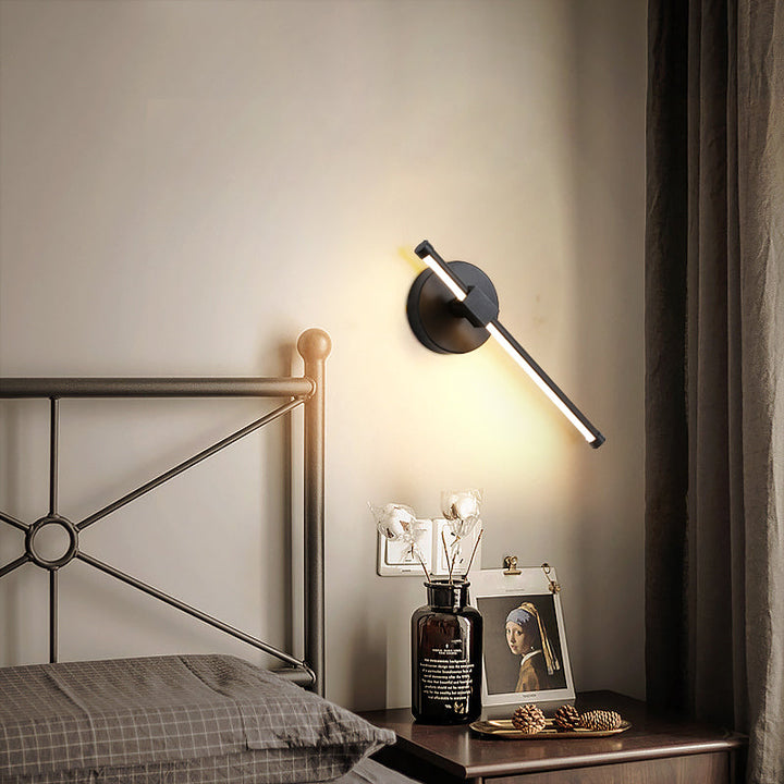 Lisslune | Pencil-shaped Nightstand Wall Lamp Light Metallic LED Minimalist Wall Mount Lighting