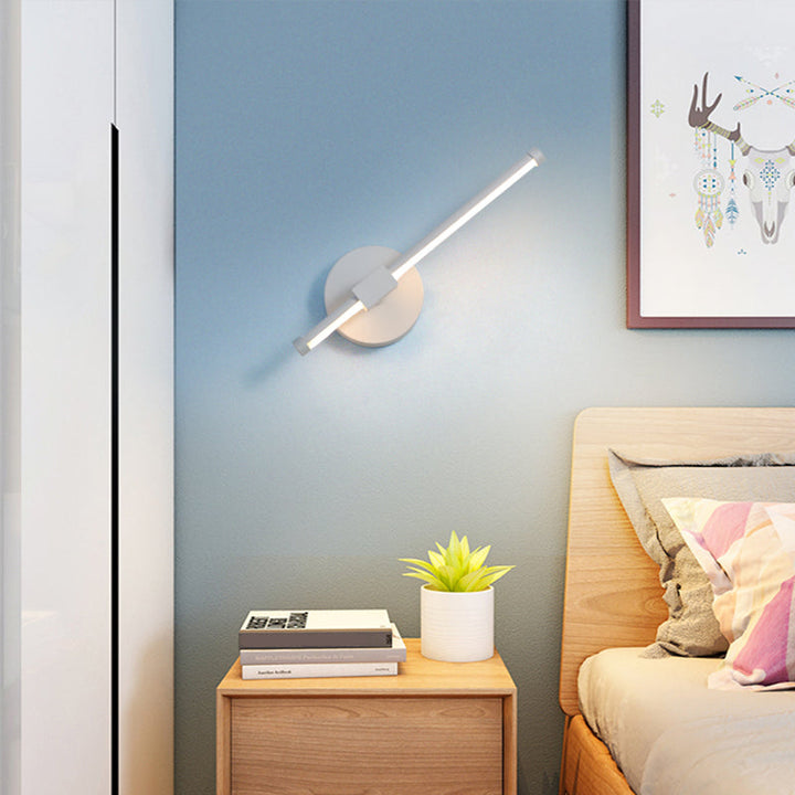 Lisslune | Pencil-shaped Nightstand Wall Lamp Light Metallic LED Minimalist Wall Mount Lighting