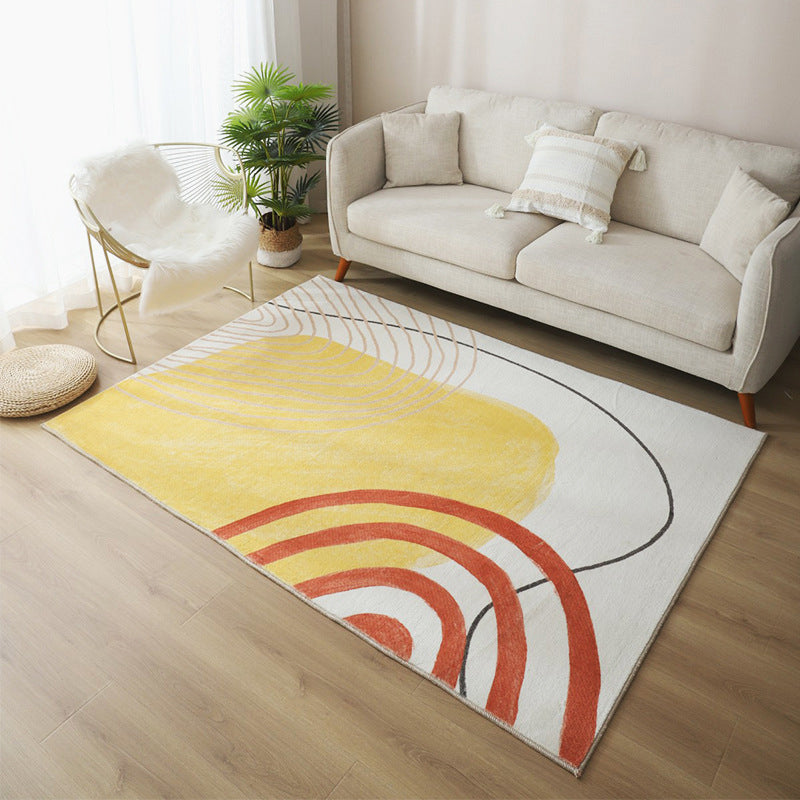 Lisslune | Relaxing Living Room Carpet Multicolor Color Block Indoor Carpet Polypropylene Non-Slip Backing Easy Care Carpet