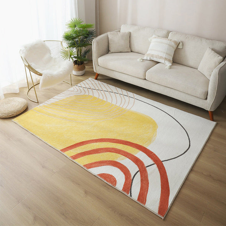 Lisslune | Relaxing Living Room Carpet Multicolor Color Block Indoor Carpet Polypropylene Non-Slip Backing Easy Care Carpet