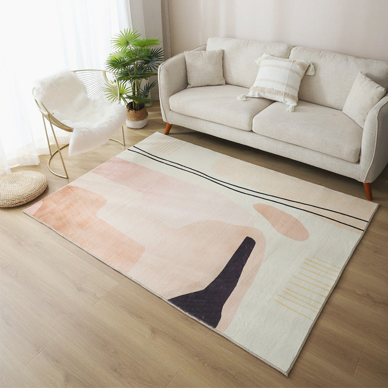 Lisslune | Relaxing Living Room Carpet Multicolor Color Block Indoor Carpet Polypropylene Non-Slip Backing Easy Care Carpet