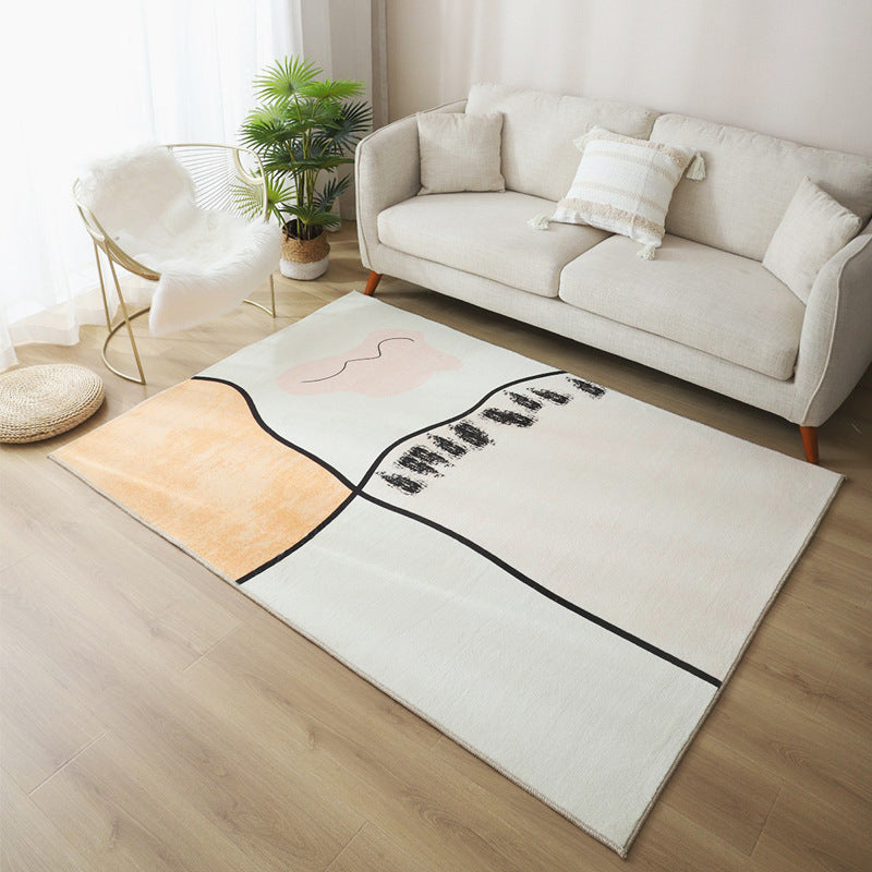 Lisslune | Relaxing Living Room Carpet Multicolor Color Block Indoor Carpet Polypropylene Non-Slip Backing Easy Care Carpet