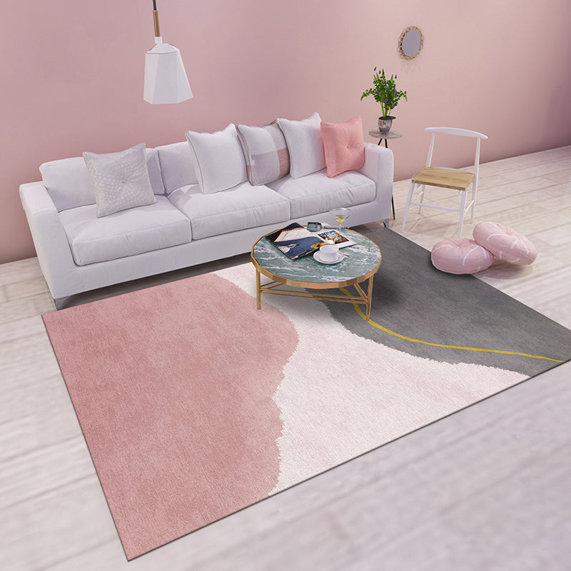 Lisslune | Stylish living room rug colorful color block indoor mat polypropylene non-slip backing pet-friendly rug