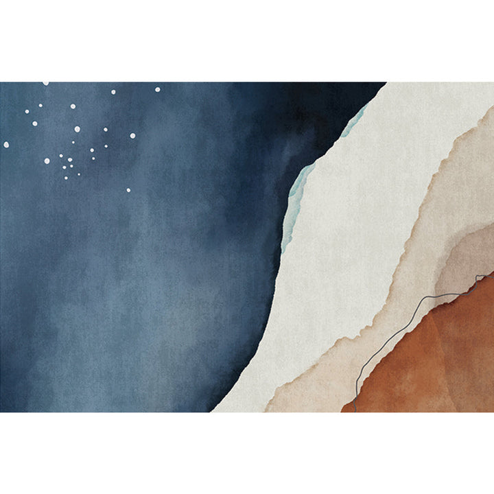 Lisslune | Stylish living room rug colorful color block indoor mat polypropylene non-slip backing pet-friendly rug
