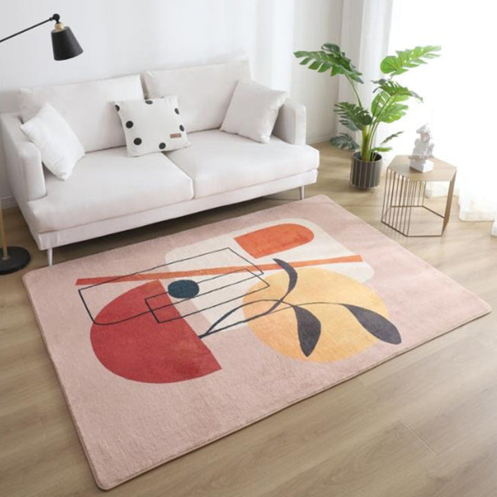 Lisslune | Southwestern handcrafted rug Multicolor Polyester indoor rug non-slip backing easy care rug for living room