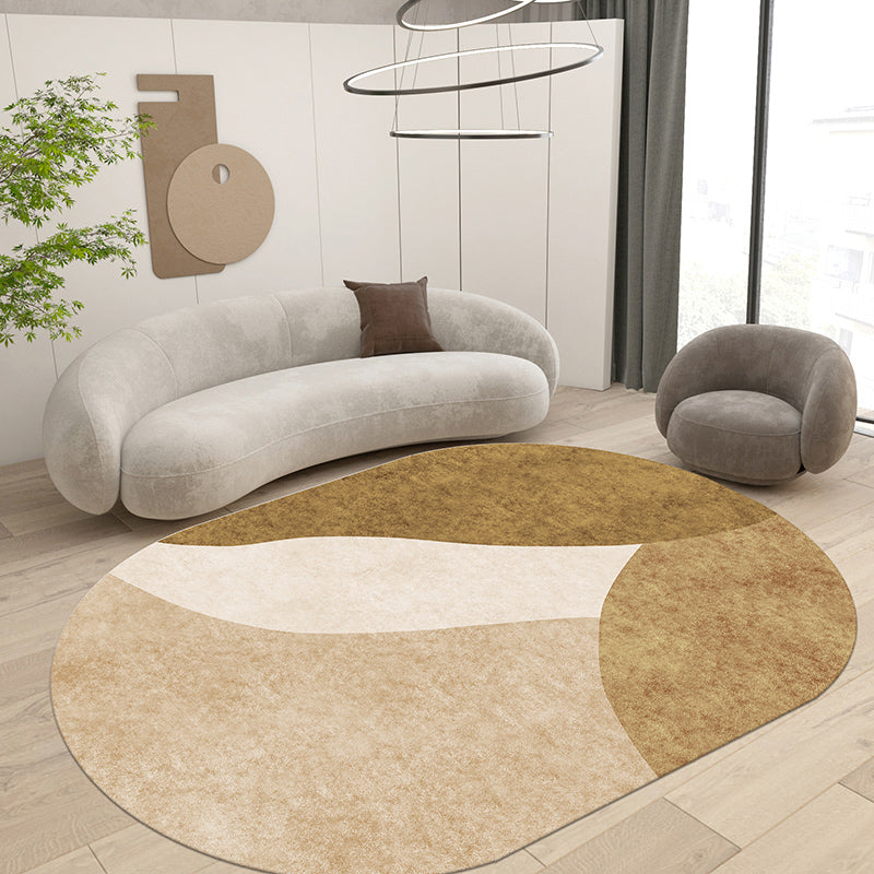 Lisslune | Scandinavian Living Room Wallpaper Multicolored Color Block Indoor Carpet Synthetic Non-Slip Back Easy-Care Carpet