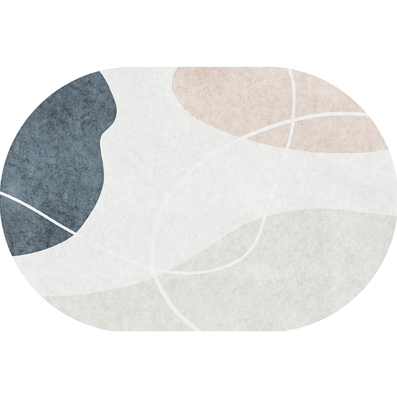 Lisslune | Scandinavian Living Room Wallpaper Multicolored Color Block Indoor Carpet Synthetic Non-Slip Back Easy-Care Carpet