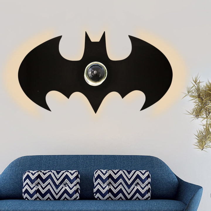 Skørter | Metal Small Bat Wall Lamp 1 Head Modern Creative Sconce Lamp in Black for Boys Bedroom