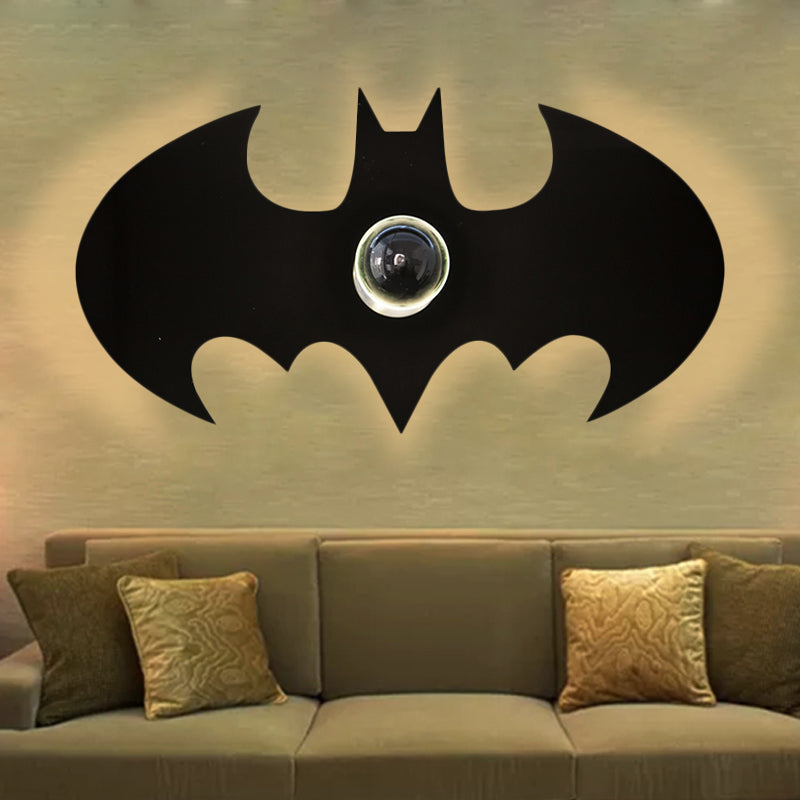 Skørter | Metal Small Bat Wall Lamp 1 Head Modern Creative Sconce Lamp in Black for Boys Bedroom