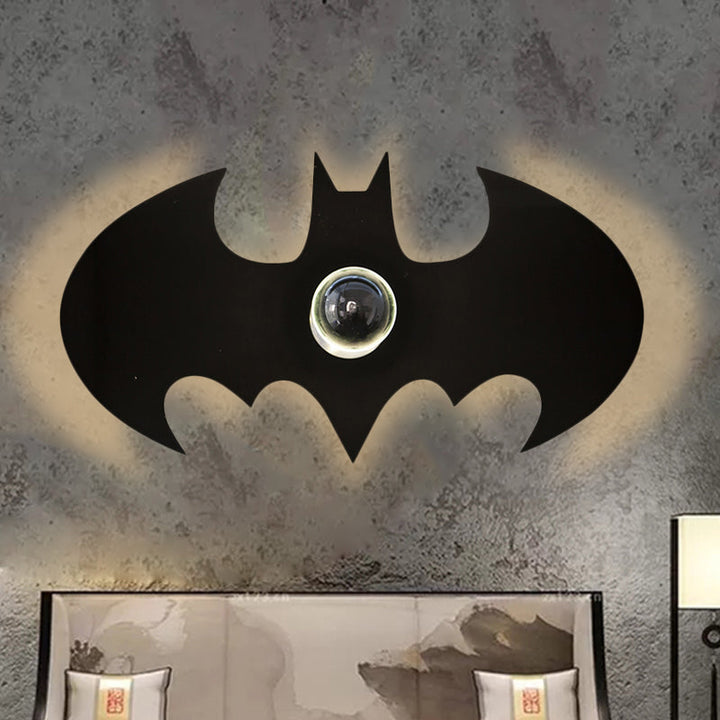 Skørter | Metal Small Bat Wall Lamp 1 Head Modern Creative Sconce Lamp in Black for Boys Bedroom