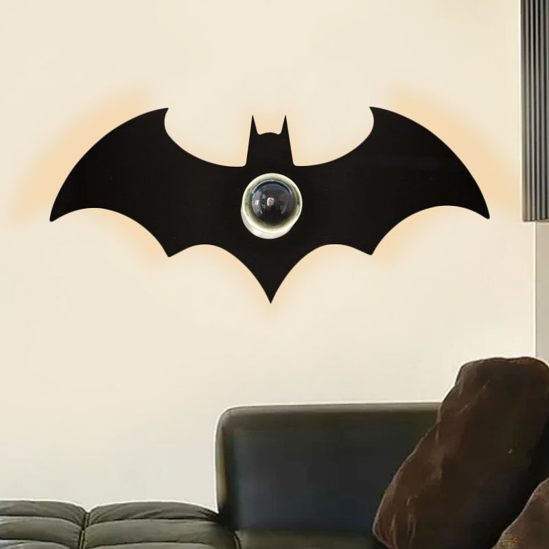 Skørter | Metal Small Bat Wall Lamp 1 Head Modern Creative Sconce Lamp in Black for Boys Bedroom