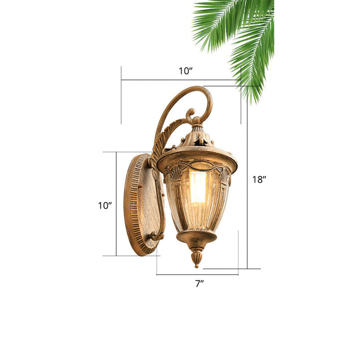 Lisslune | Droplet-shaped garden wall lamp retro clear glass 1 head wall-mounted lighting fixture