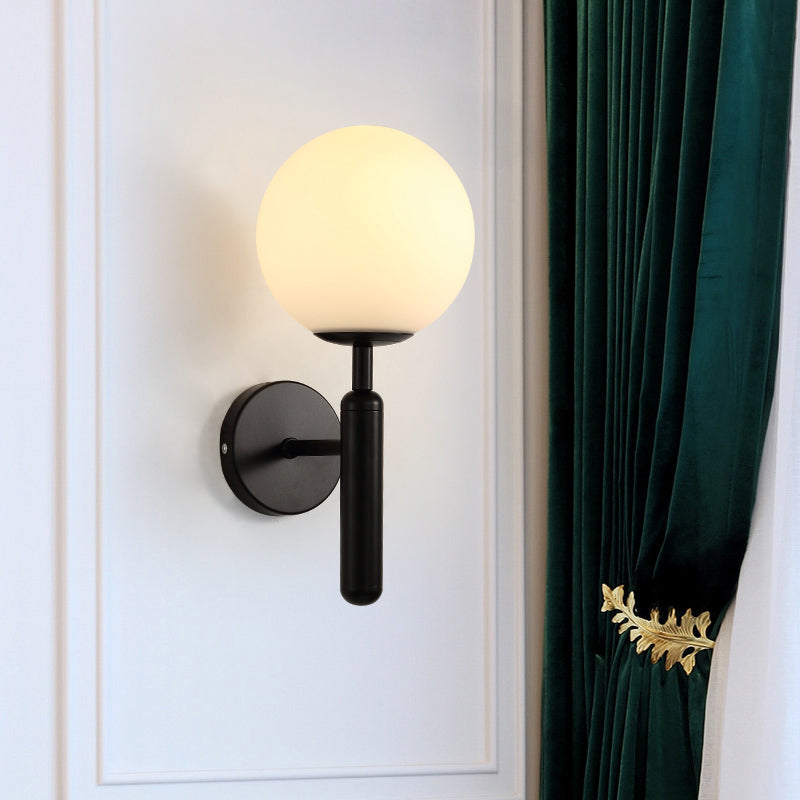Lisslune | Ball Shade Hall Wall Sconce Lighting Glass 1-Head Minimalist Wall-Mounted Lamp