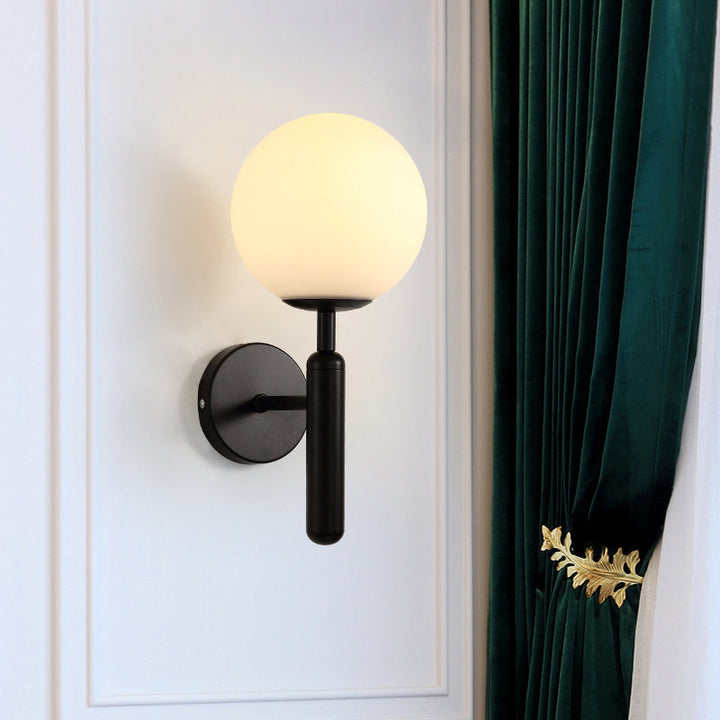 Lisslune | Ball Shade Hall Wall Sconce Lighting Glass 1-Head Minimalist Wall-Mounted Lamp