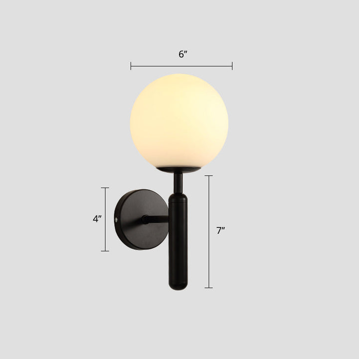Lisslune | Ball Shade Hall Wall Sconce Lighting Glass 1-Head Minimalist Wall-Mounted Lamp
