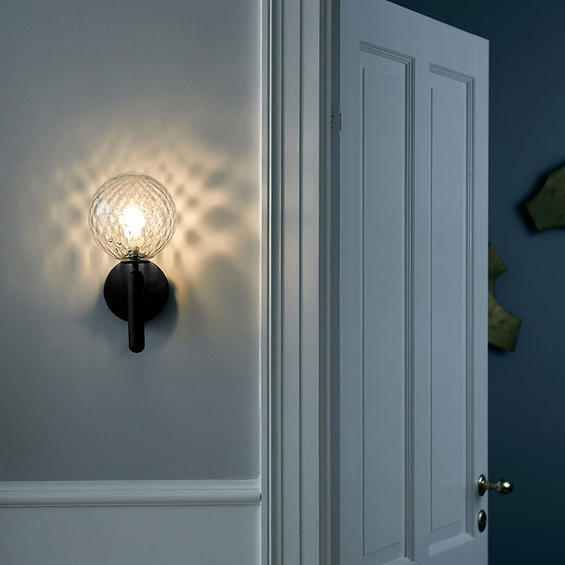 Lisslune | Ball Shade Hall Wall Sconce Lighting Glass 1-Head Minimalist Wall-Mounted Lamp