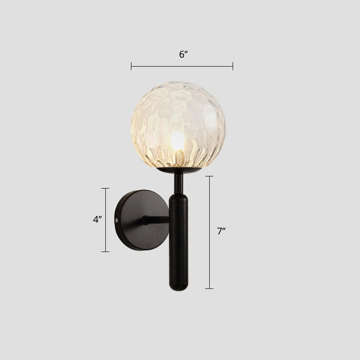 Lisslune | Ball Shade Hall Wall Sconce Lighting Glass 1-Head Minimalist Wall-Mounted Lamp