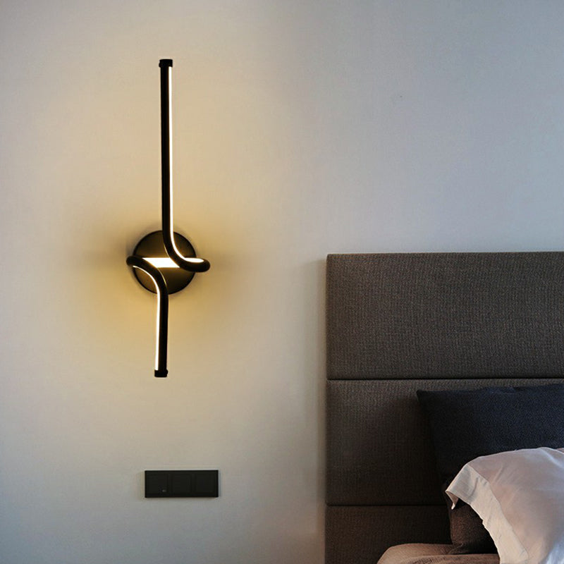 Lisslune | Linear Nightstand Wall Lighting Metallic Minimalist Style LED Wall Light