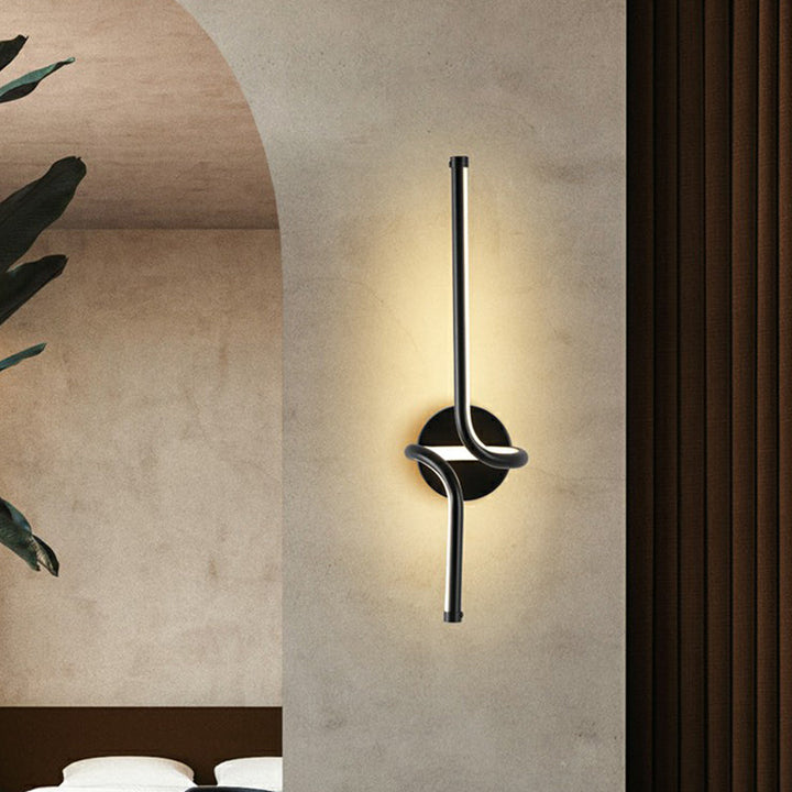 Lisslune | Linear Nightstand Wall Lighting Metallic Minimalist Style LED Wall Light