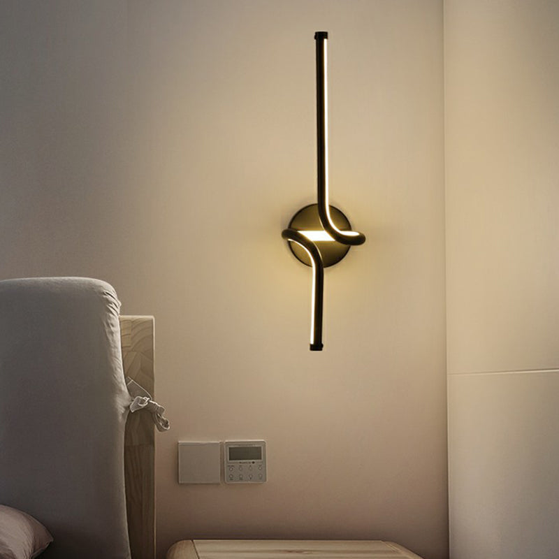 Lisslune | Linear Nightstand Wall Lighting Metallic Minimalist Style LED Wall Light