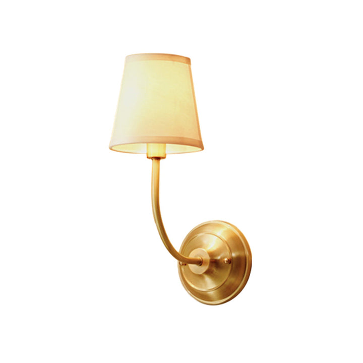 Lisslune | Conic Wall Lamps Fixture Simplicity Fabric 1-Light Foyer Wall Lamp Ideas in Gold