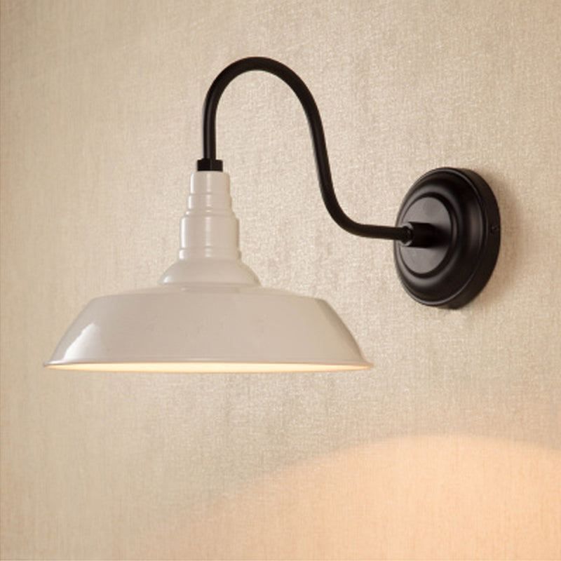 Lisslune | Single bulb wall lighting industrial pot lid-shaped iron wall lights