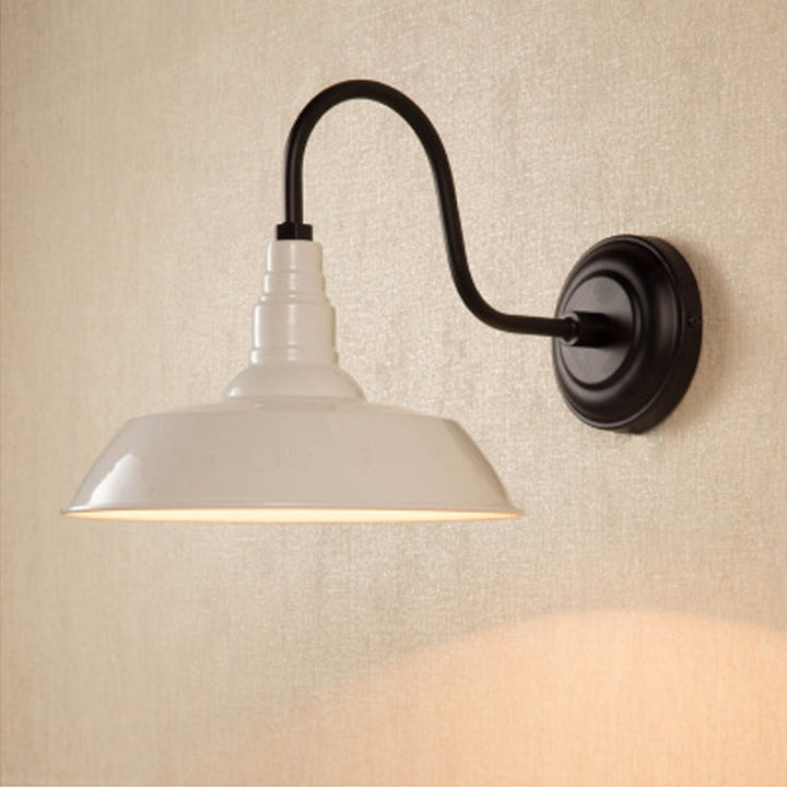 Lisslune | Single bulb wall lighting industrial pot lid-shaped iron wall lights