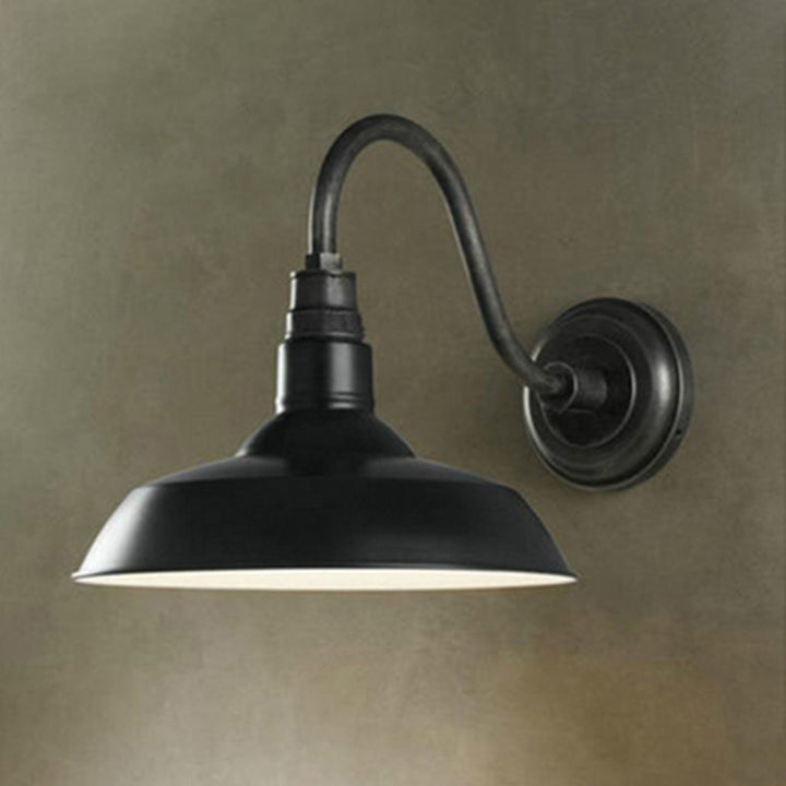 Lisslune | Single bulb wall lighting industrial pot lid-shaped iron wall lights