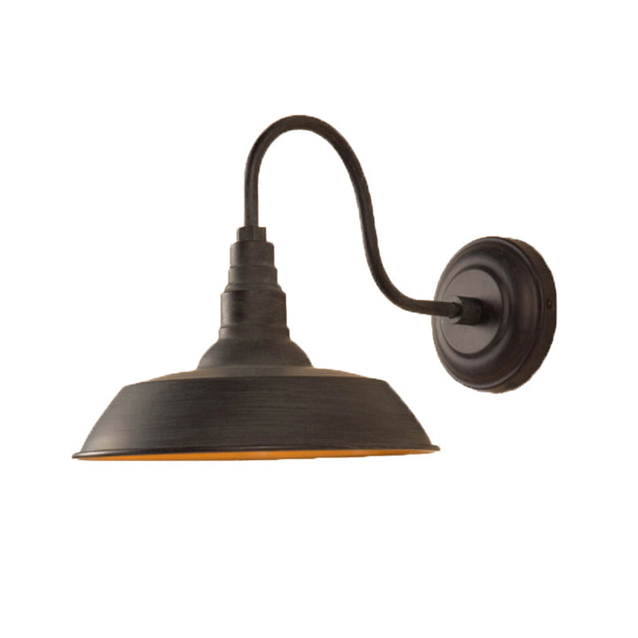 Lisslune | Single bulb wall lighting industrial pot lid-shaped iron wall lights