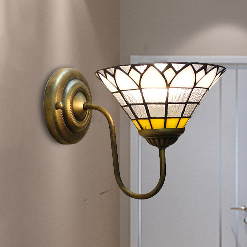 Lisslune | 1 head wall light fixture Baroque lotus clear dimple glass wall lamp for corridor