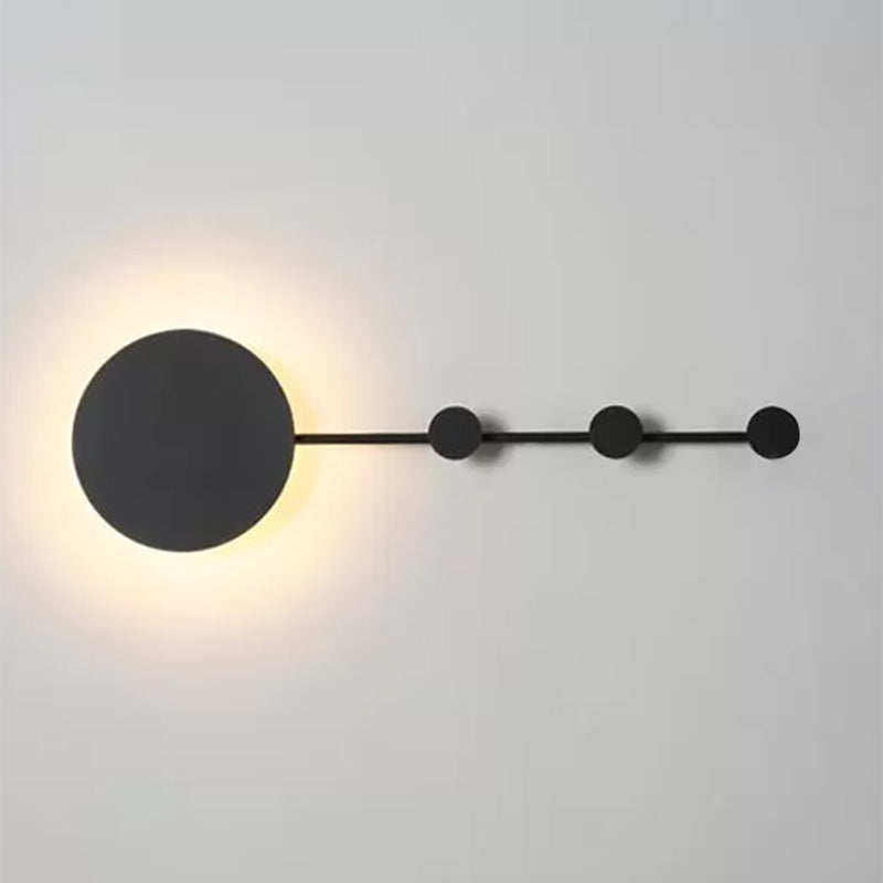 Lisslune | 27.5"/39" Width Black/White Round LED Wall Lamp Simplicity LED Acrylic Wall Light in Warm/White Light with Hangers