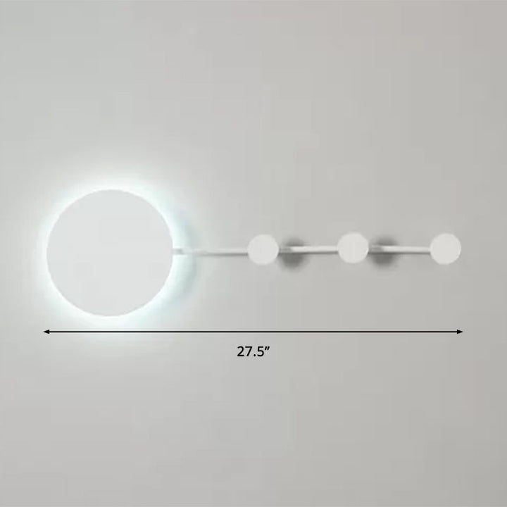 Lisslune | 27.5"/39" Width Black/White Round LED Wall Lamp Simplicity LED Acrylic Wall Light in Warm/White Light with Hangers