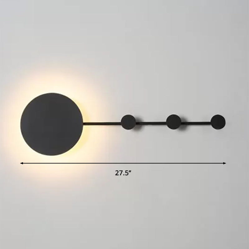 Lisslune | 27.5"/39" Width Black/White Round LED Wall Lamp Simplicity LED Acrylic Wall Light in Warm/White Light with Hangers